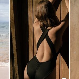 Elegant Black One-Piece Swimsuit